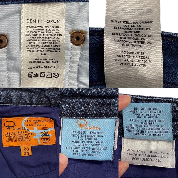 Fidelity Denim Japan Rose Skinny Flare Low Rise Jeans 29 - Picture 4 of 16